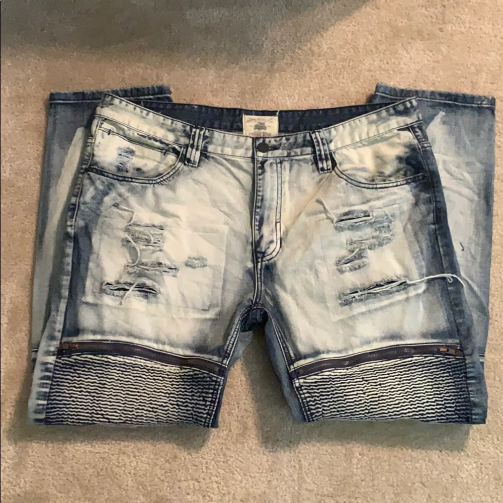 Smoke rise denim jeans